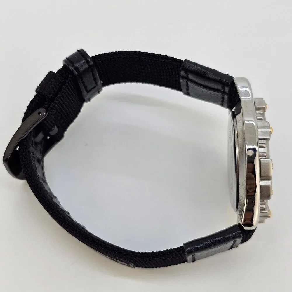 VTG Sports Illustrated Watch Men 38MM Yellow Dial New Black Canvas Bands Battery